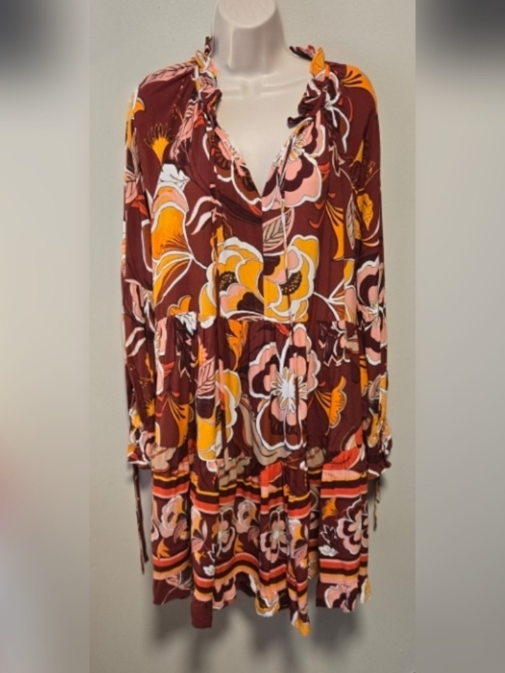 Gibson Latimer Tiered Peasant Dress XL - Picture 2 of 5